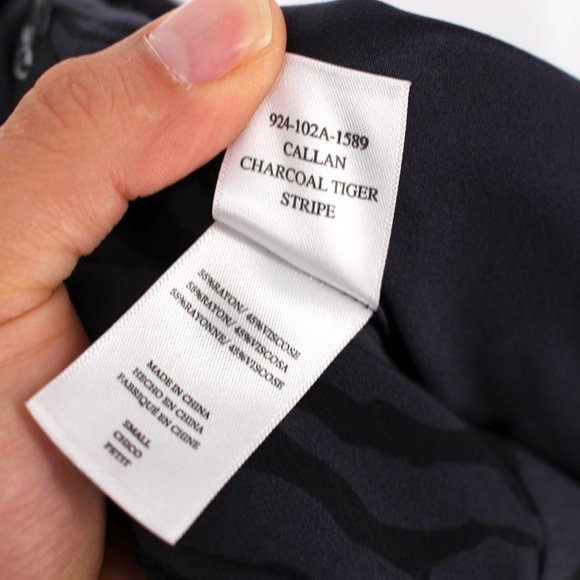 Rails Callan Charcoal Tiger Striped Wide Leg Belted Jumpsuit Small Cropped Pants - Picture 8 of 9